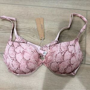 SKIMS Pink Snake Print Bra